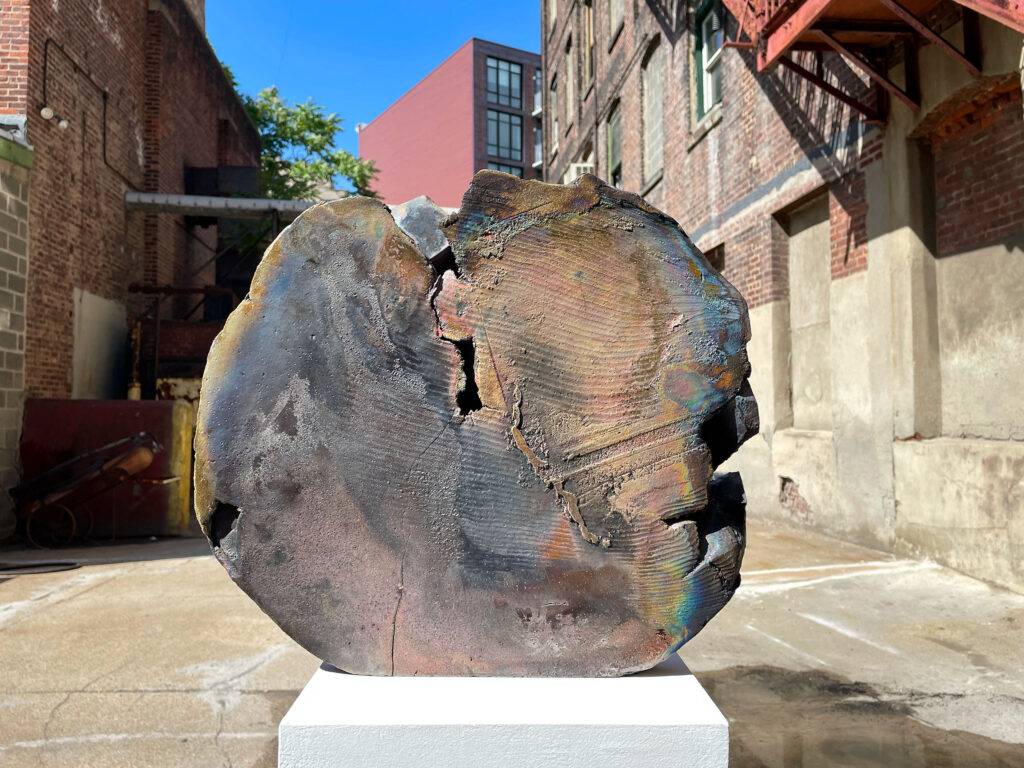 A raku slab sculpture by Nick De Pirro